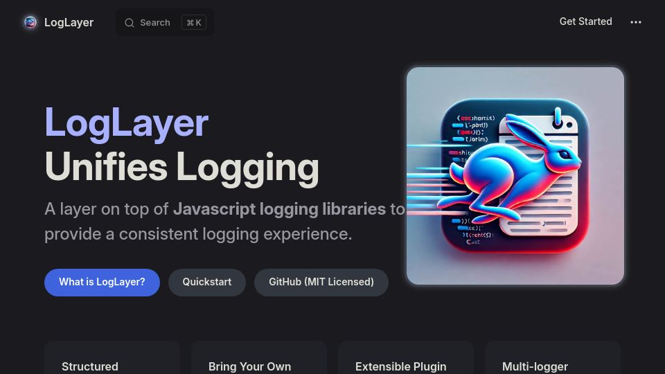 Screenshot of loglayer.dev: Show HN: LogLayer – Unified logger that routes logs to various logging libraries