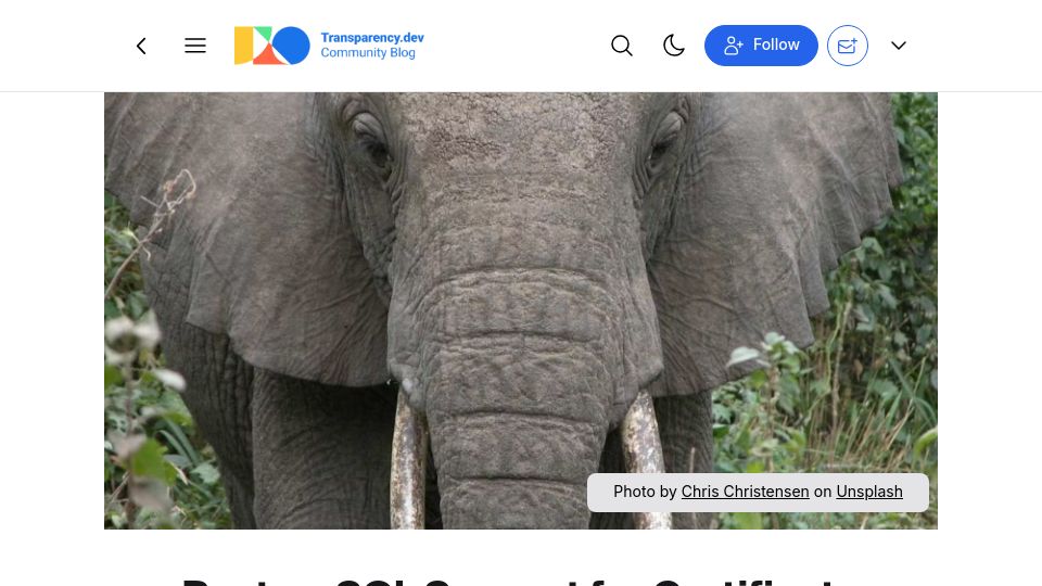 Screenshot of blog.transparency.dev: PostgreSQL Support for Certificate Transparency Logs Now Available