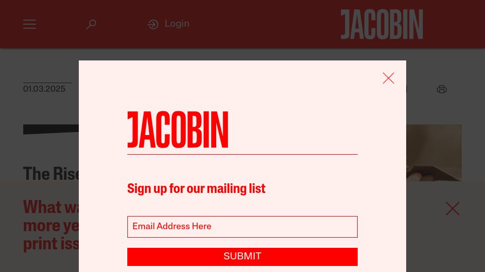 Screenshot of jacobin.com: The Rise of the French Fry Cartel