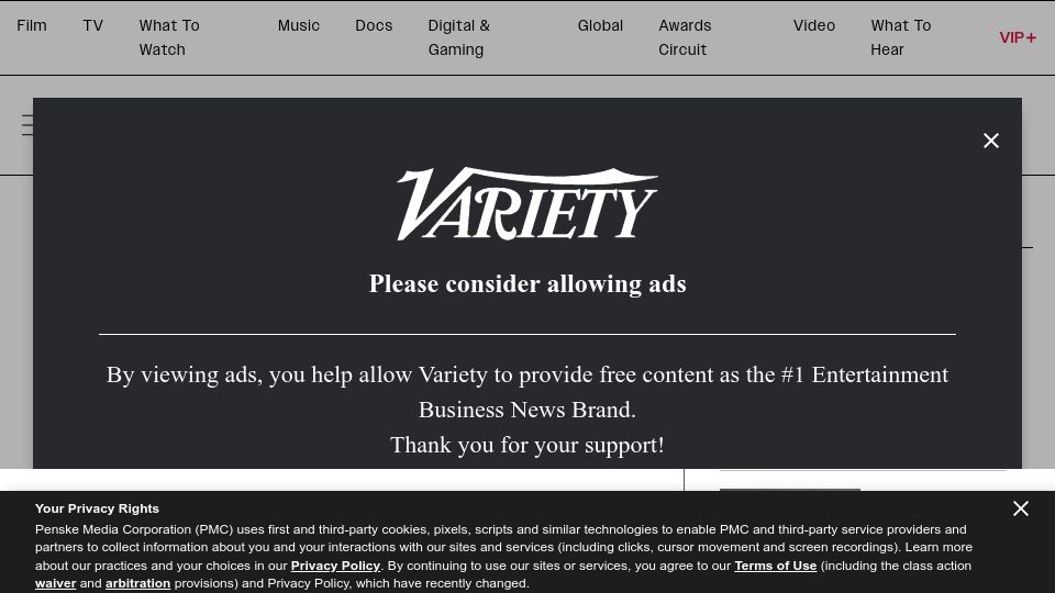 Screenshot of variety.com: First time a Blender-made production has won the Golden Globe