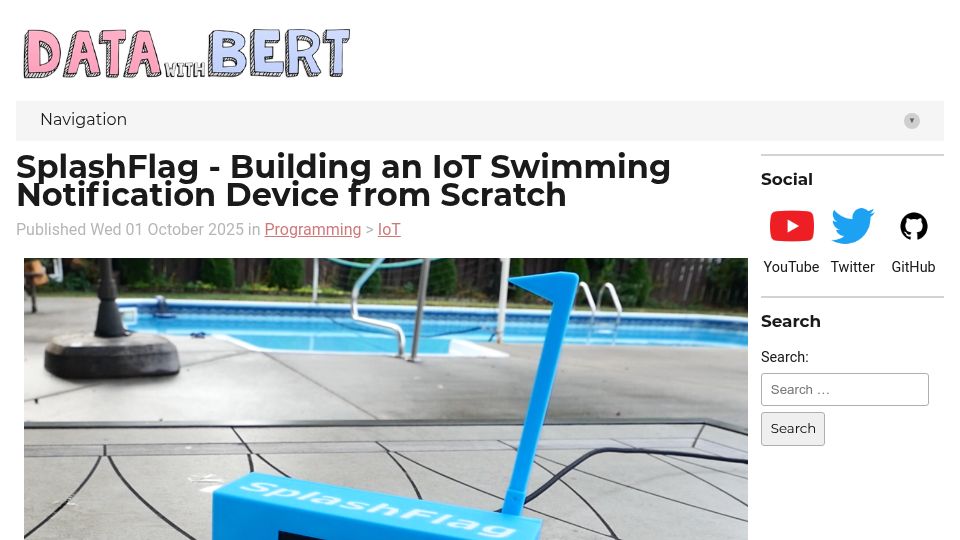Screenshot of bertwagner.com: Building an IoT Notification Device from Scratch
