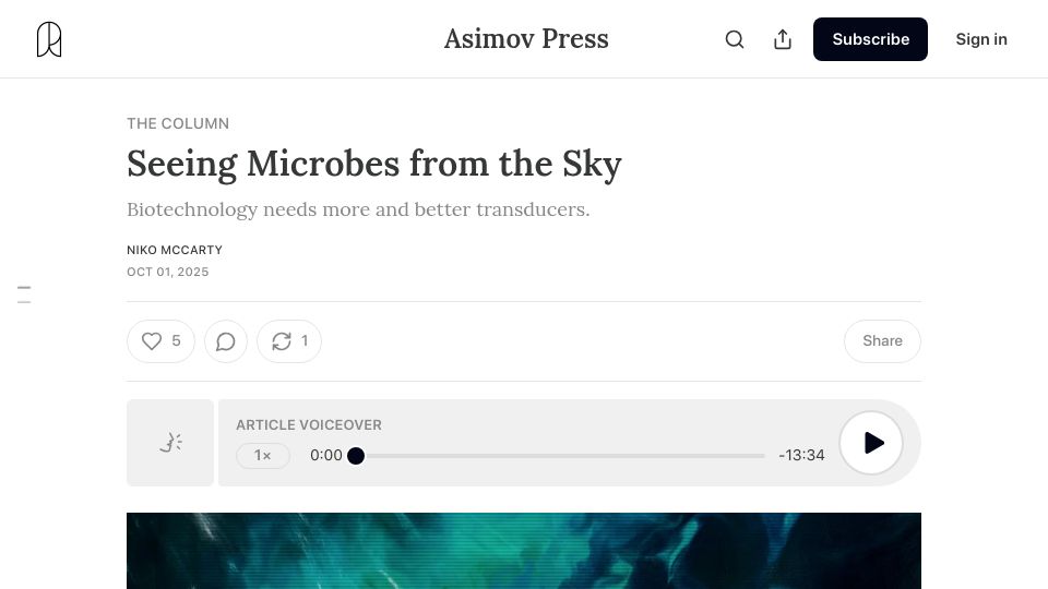 Screenshot of asimov.press: Long-distance and wide-area detection of gene expression in living bacteria