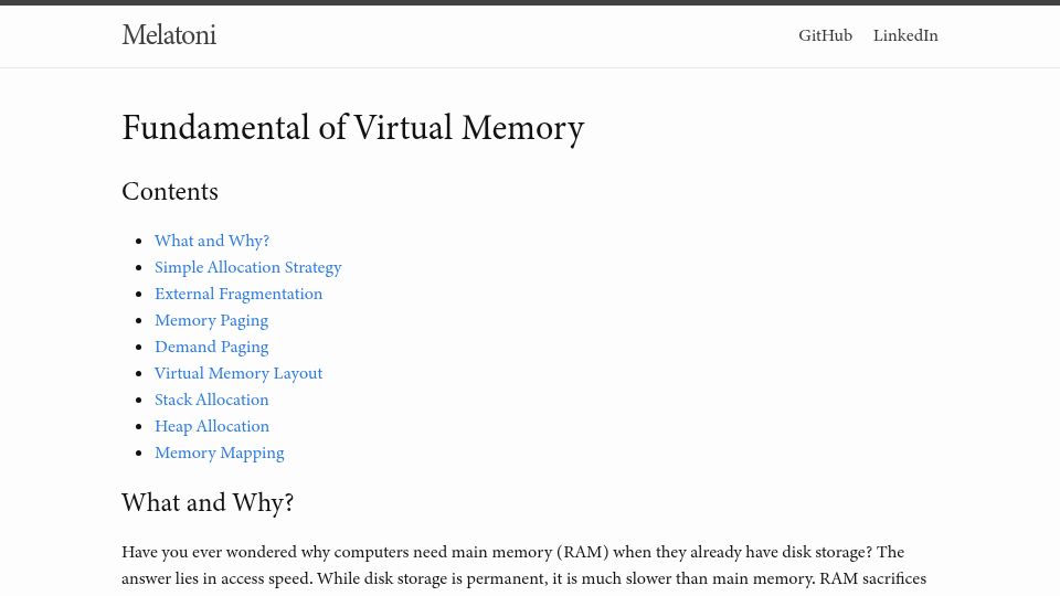Screenshot of nghiant3223.github.io: Fundamental of Virtual Memory