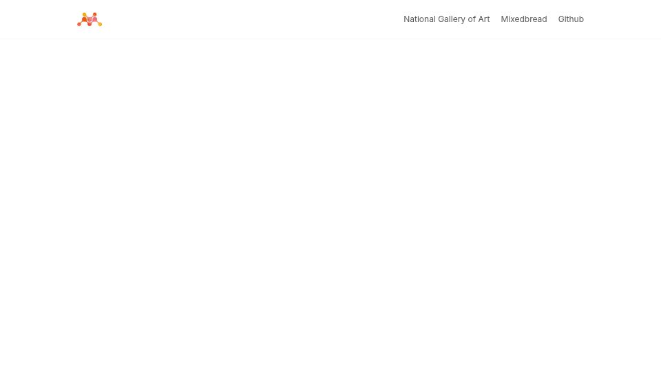 Screenshot of nga.demo.mixedbread.com: Show HN: Semantic search over the National Gallery of Art