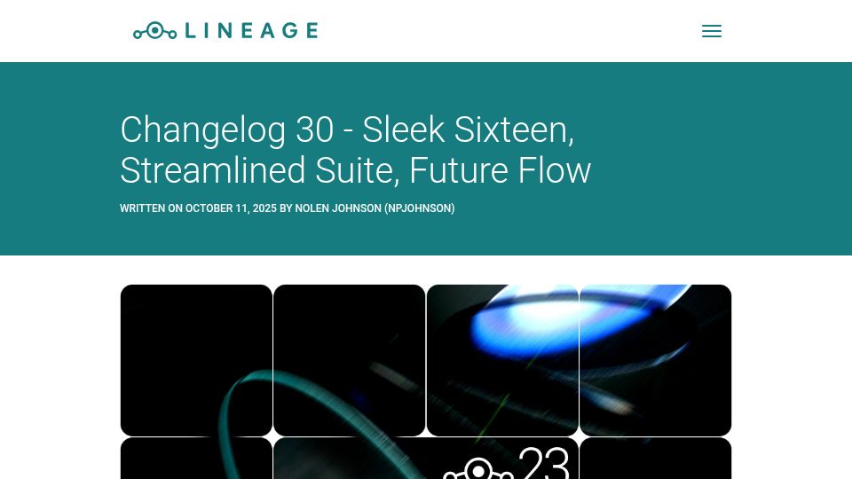 Screenshot of lineageos.org: LineageOS 23