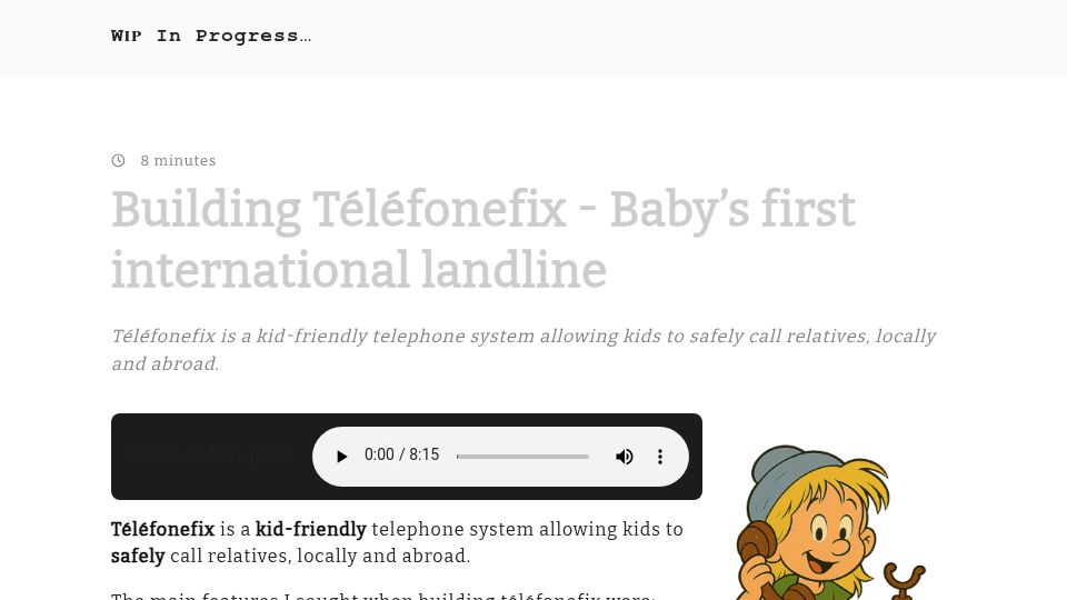 Screenshot of wip.tf: Show HN: Baby's first international landline