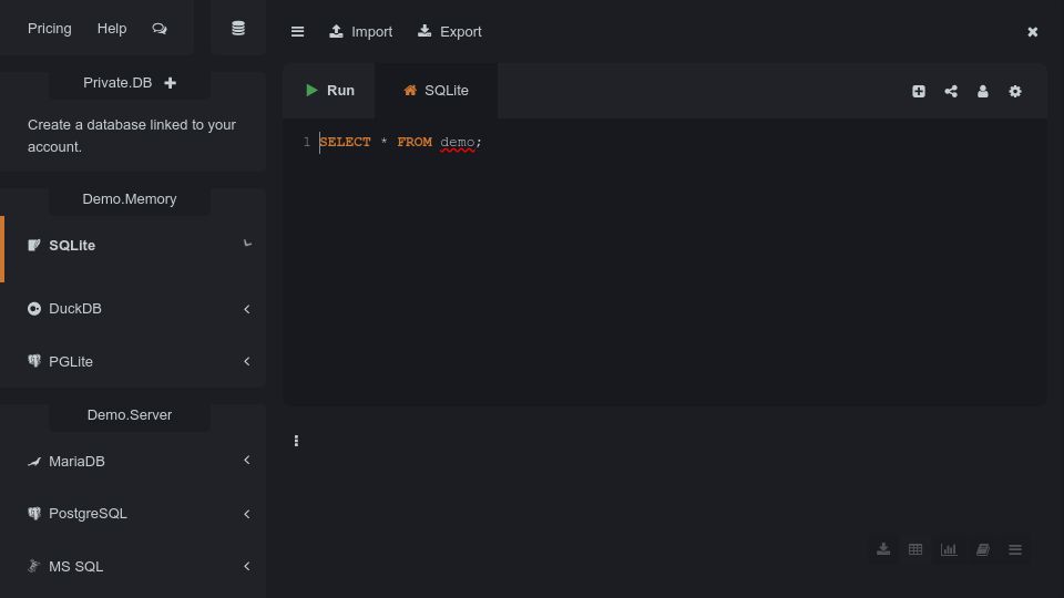 Screenshot of sqliteonline.com: Show HN: SQLite Online – 11 years of solo development, 11K daily users