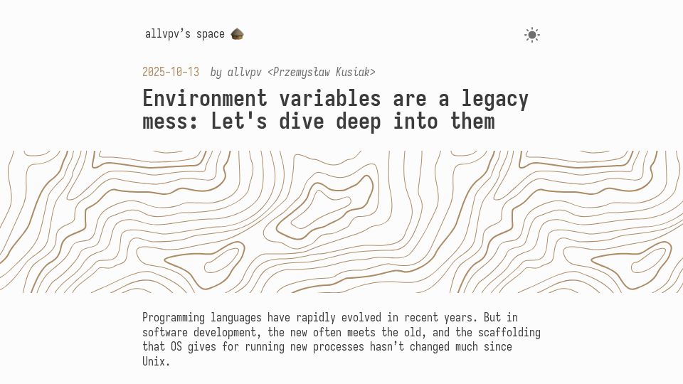 Screenshot of allvpv.org: Environment variables are a legacy mess: Let's dive deep into them