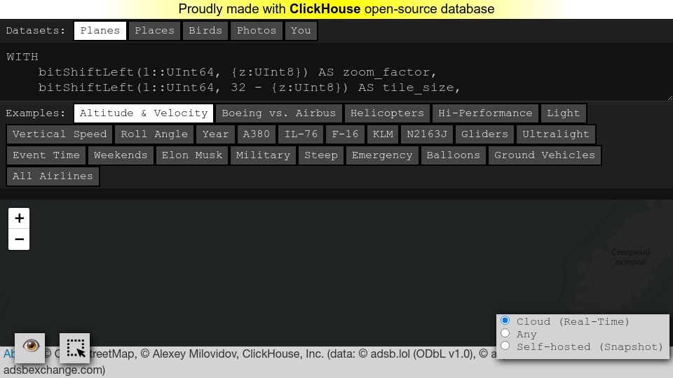 Screenshot of adsb.exposed: ADS-B Exposed