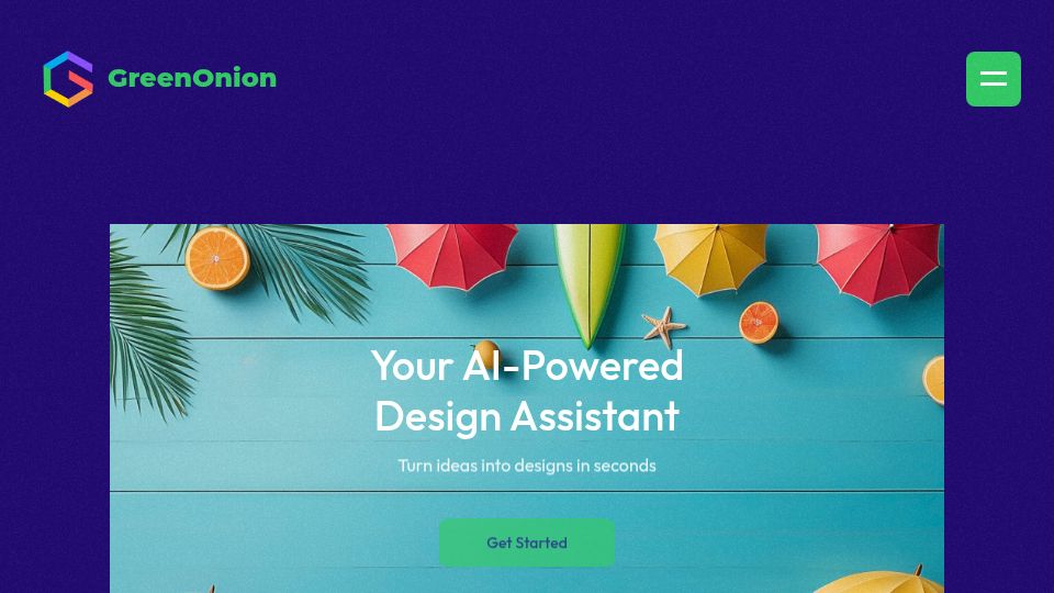 Screenshot of exuberant-premise-723012.framer.app: Show HN: Greenonion.ai – AI-Powered Design Assistant