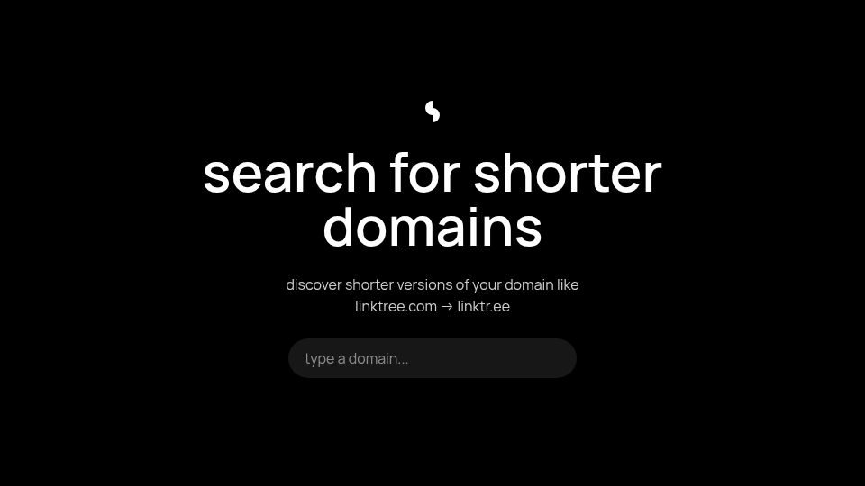 Screenshot of shorter.dev: Show HN: Shorter – search for shorter versions of your domain