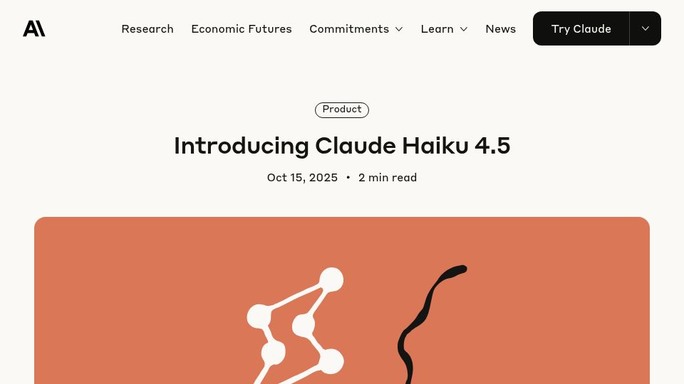 Screenshot of anthropic.com: Claude Haiku 4.5