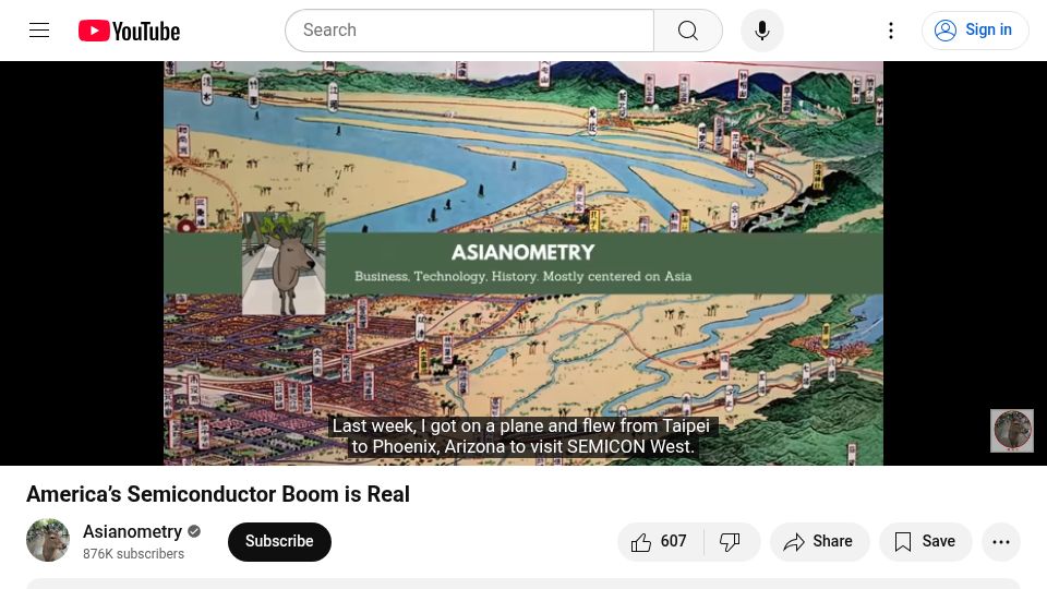 Screenshot of youtube.com: America’s semiconductor boom [video]