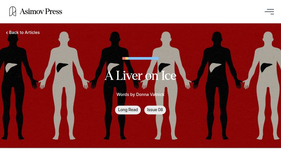 Screenshot of press.asimov.com: A liver transplant from start to finish