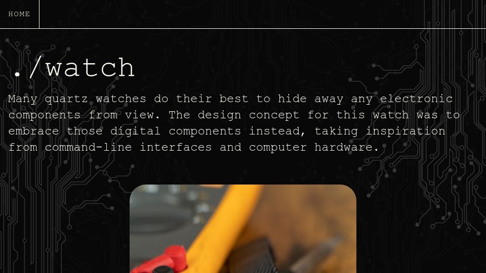 Screenshot of dotslashwatch.com: ./watch