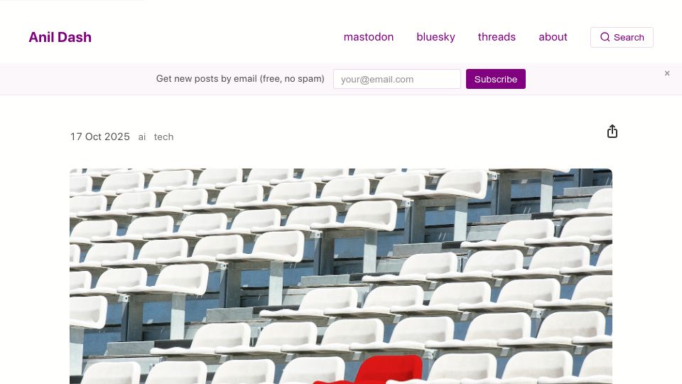 Screenshot of anildash.com: The Majority AI View