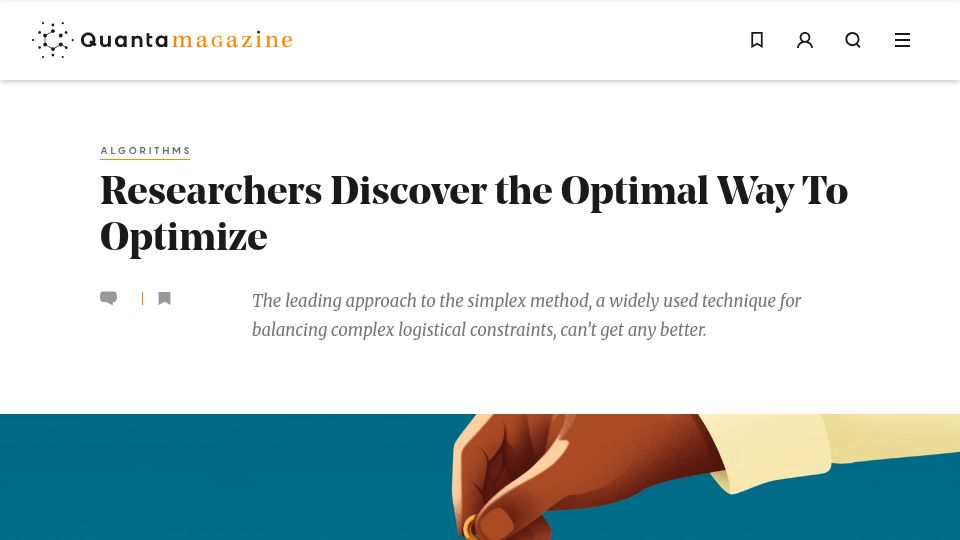 Screenshot of quantamagazine.org: Researchers Discover the Optimal Way to Optimize