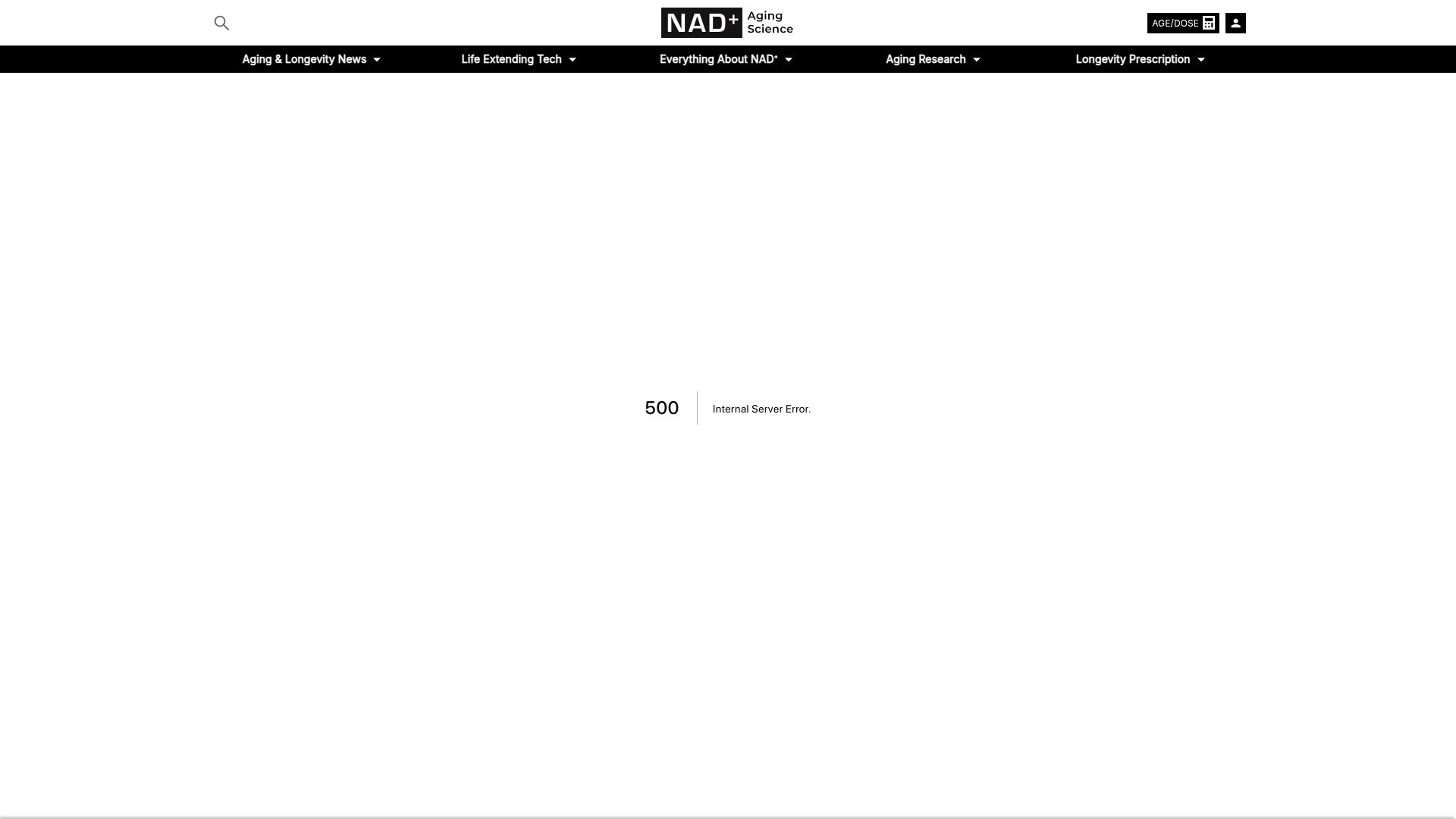 Screenshot of nad.com: Anti-aging breakthrough: Stem cells reverse signs of aging in monkeys