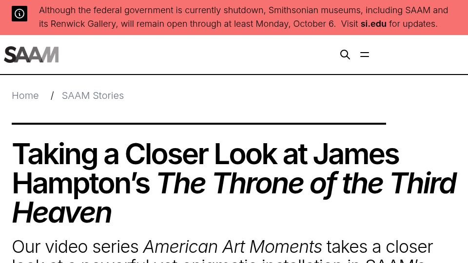 Screenshot of americanart.si.edu: Throne of the Third Heaven of the Nations' Millennium General Assembly (2021)