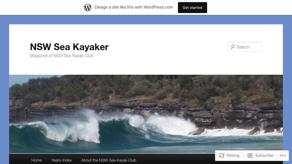 Screenshot of nswskc.wordpress.com: Oskar Speck's 1932 Kayak Journey from Germany to Australia