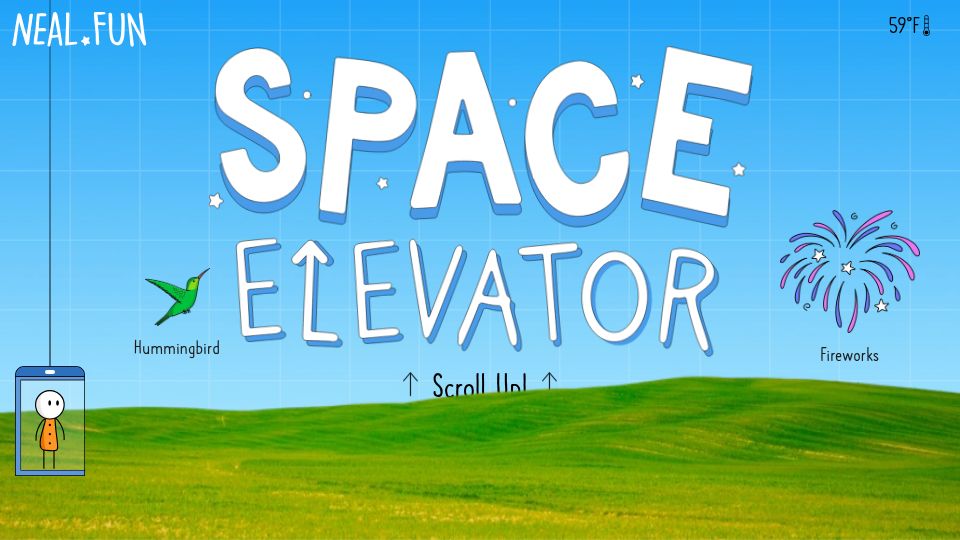 Screenshot of neal.fun: Space Elevator