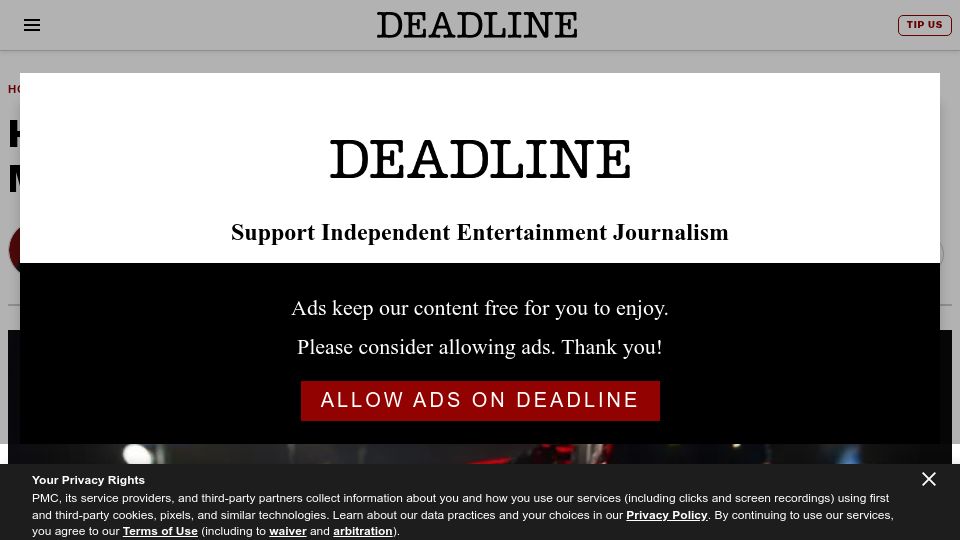 Screenshot of deadline.com: Tron: Ares Set to Lose $132M+