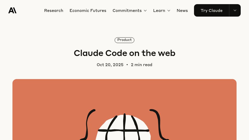 Screenshot of anthropic.com: Claude Code on the web