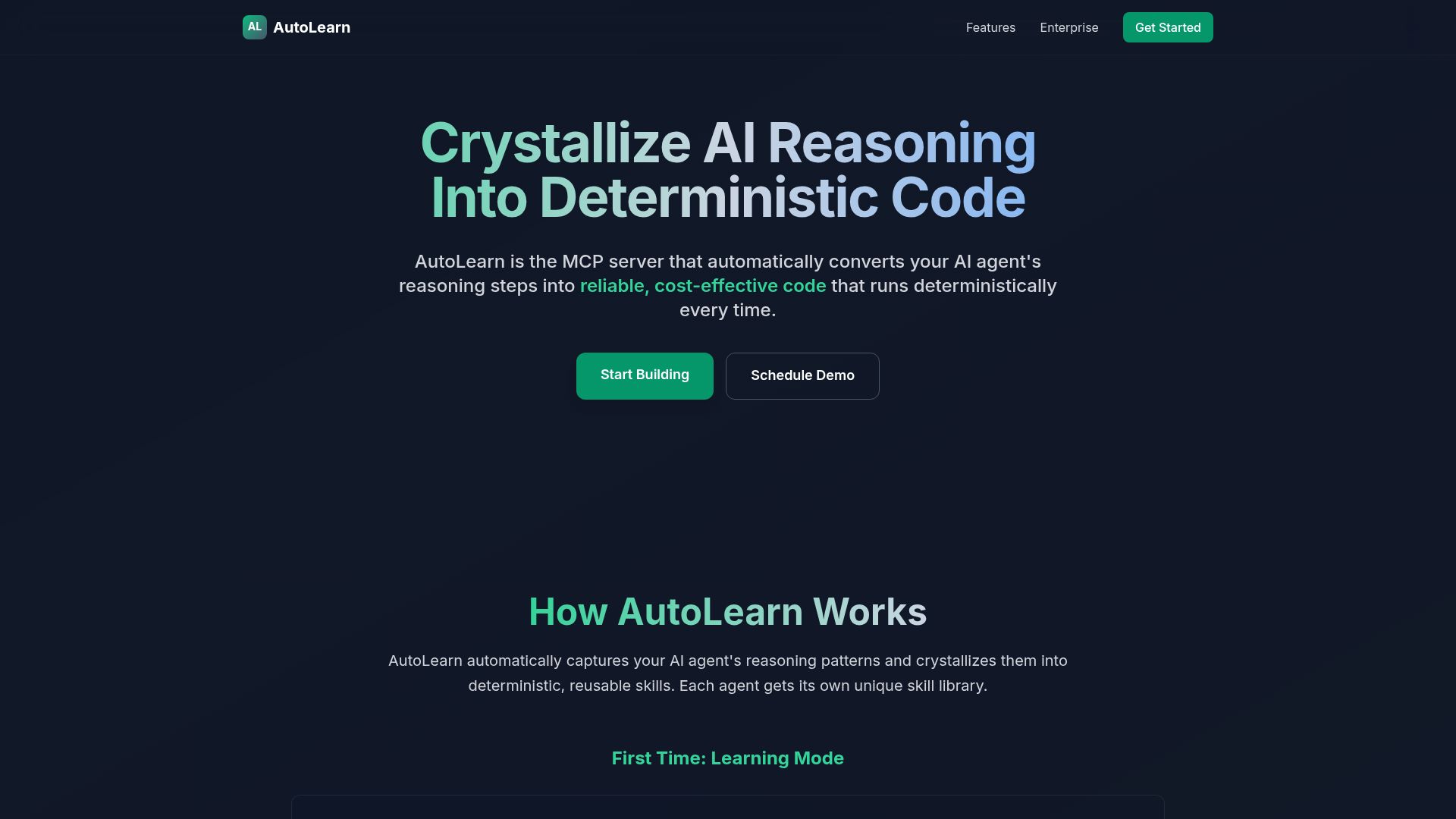 Screenshot of autolearn.dev: Show HN: AutoLearn Skills for self-improving agents