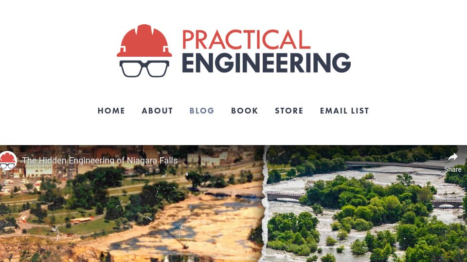 Screenshot of practical.engineering: The Hidden Engineering of Niagara Falls