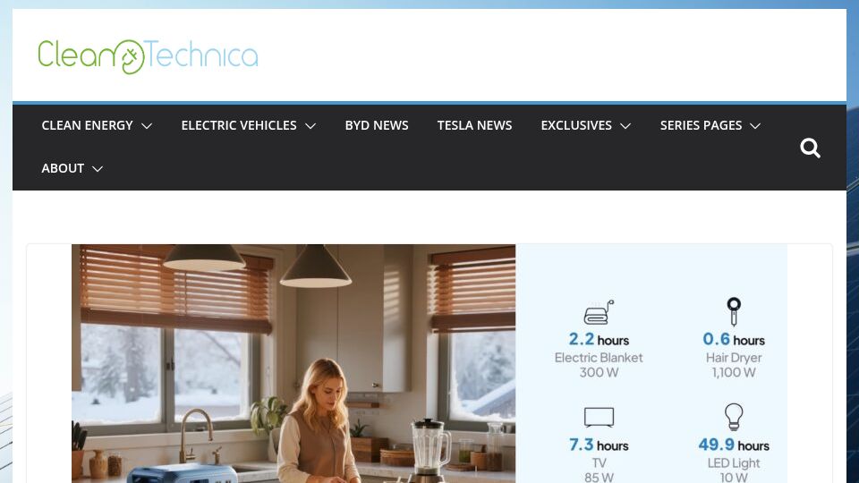 Screenshot of cleantechnica.com: Sodium-ion batteries have started to appear in cars and home storage