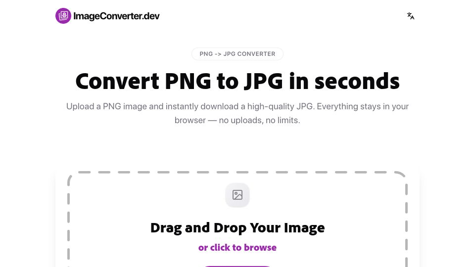Screenshot of imageconverter.dev: Show HN: A fast, privacy-first image converter that runs in browser