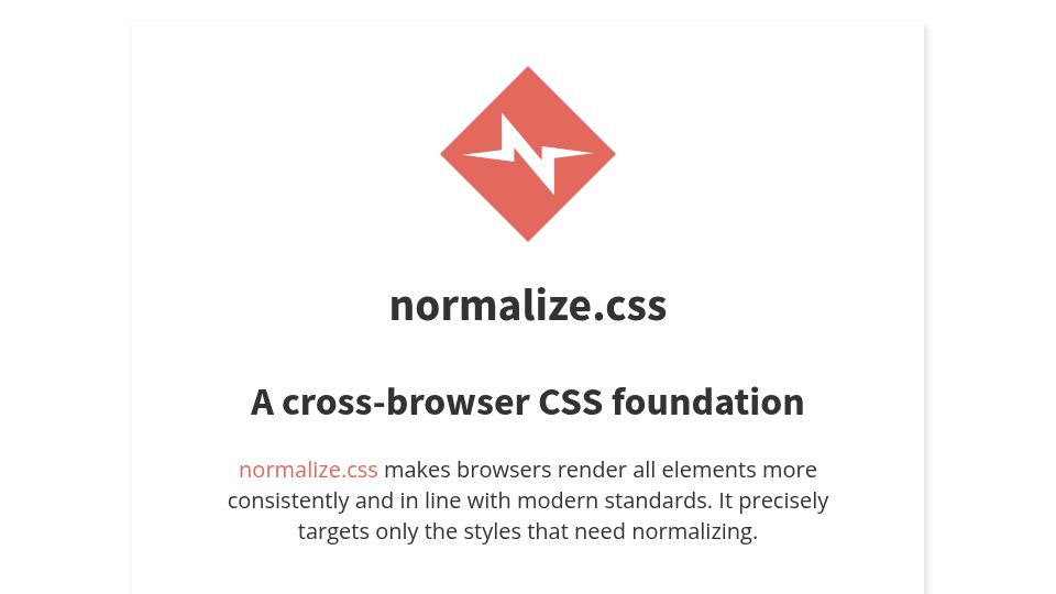 Screenshot of csstools.github.io: Normalize.css