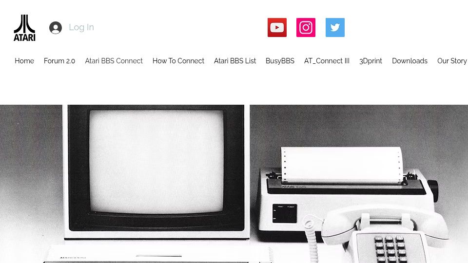 Screenshot of southernamis.com: Connect to a 1980s Atari BBS through the web