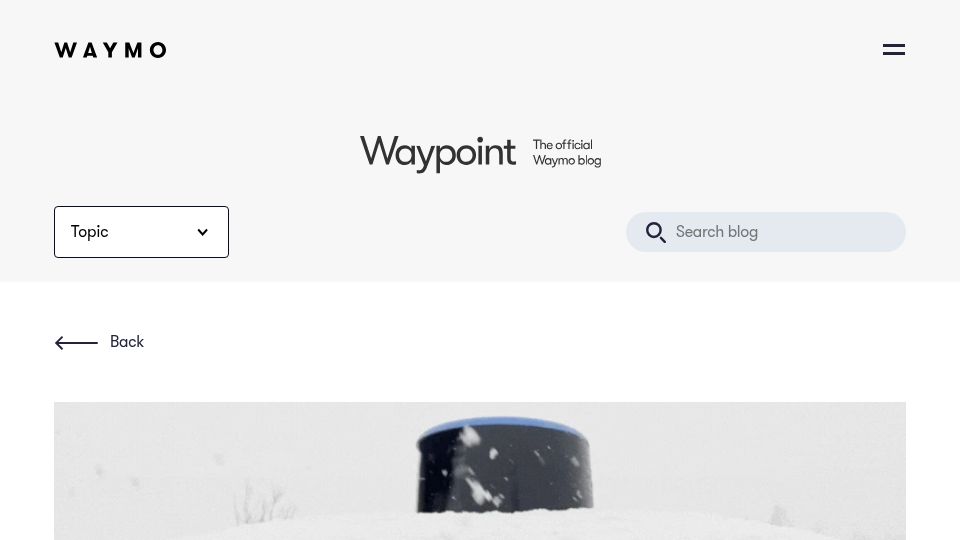 Screenshot of waymo.com: Creating an all-weather driver