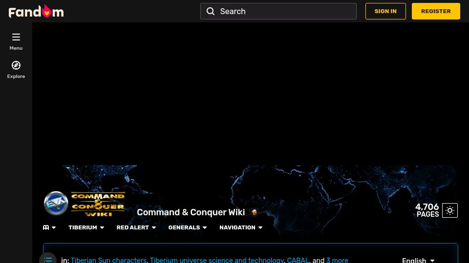 Screenshot of cnc.fandom.com: Computer Assisted Biologically Augmented Lifeform