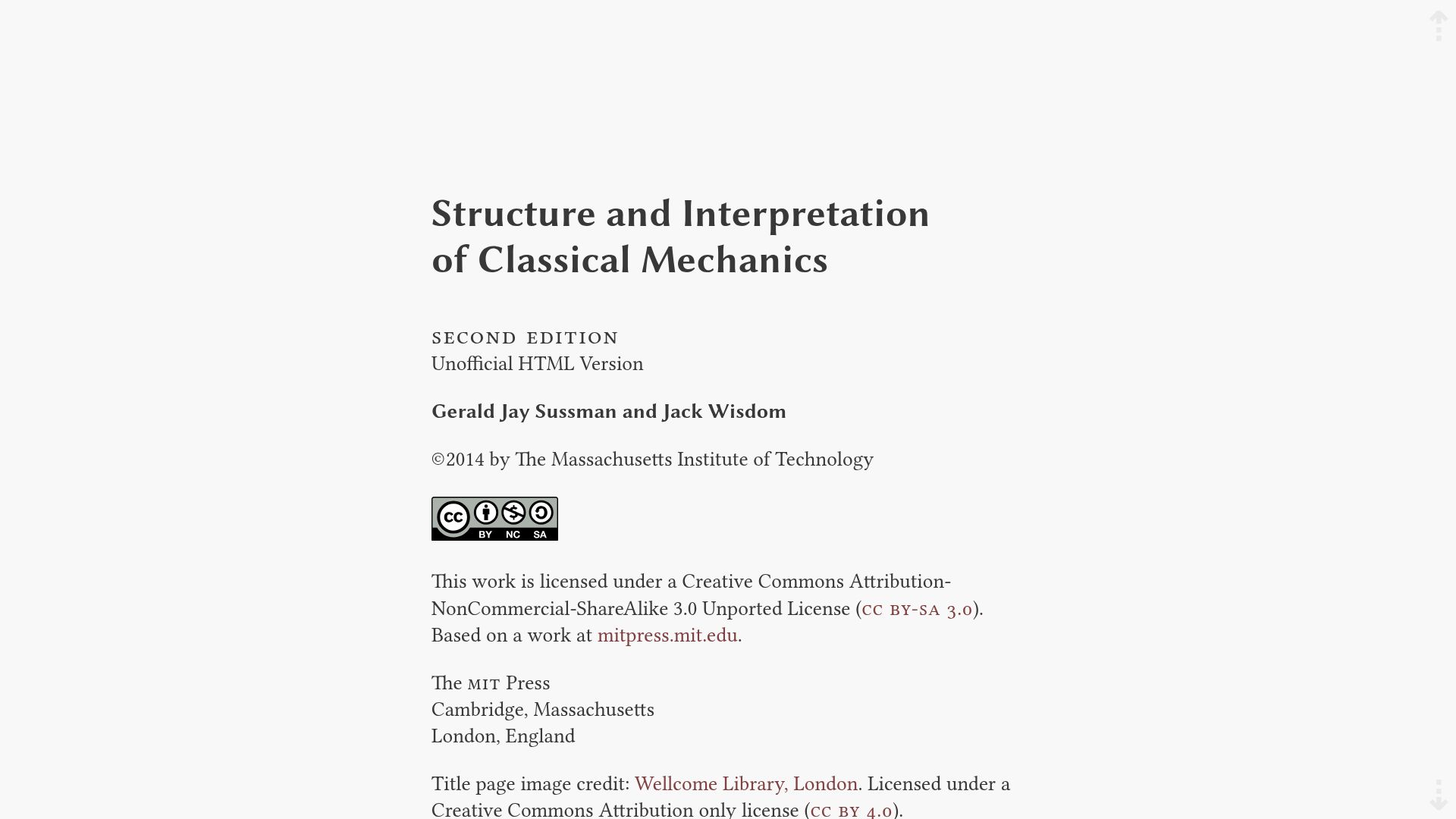 Screenshot of tgvaughan.github.io: Structure and Interpretation of Classical Mechanics (2014)
