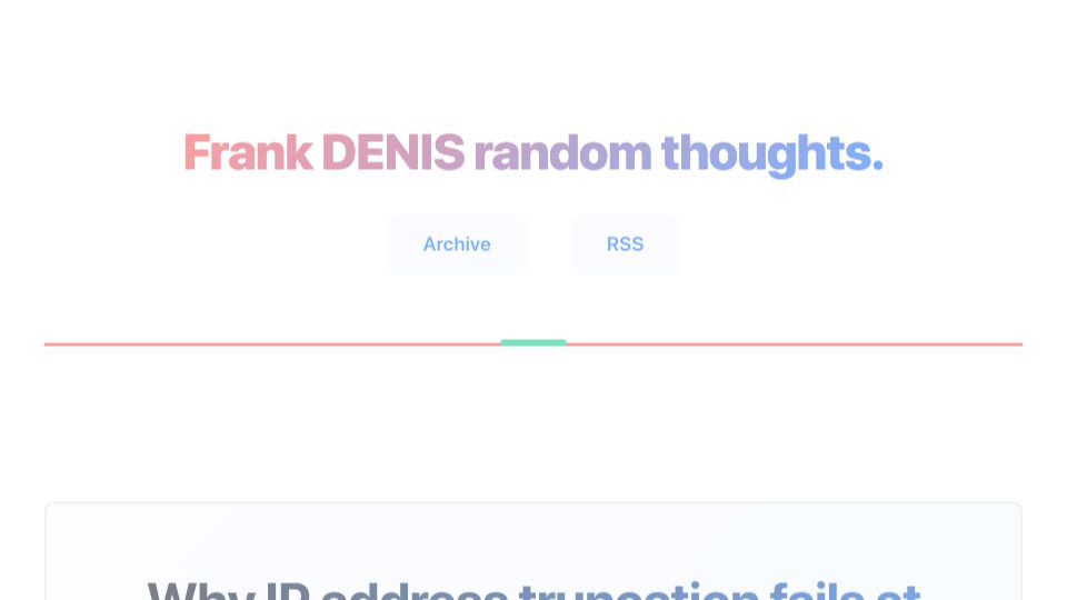 Screenshot of 00f.net: Why IP address truncation fails at anonymization