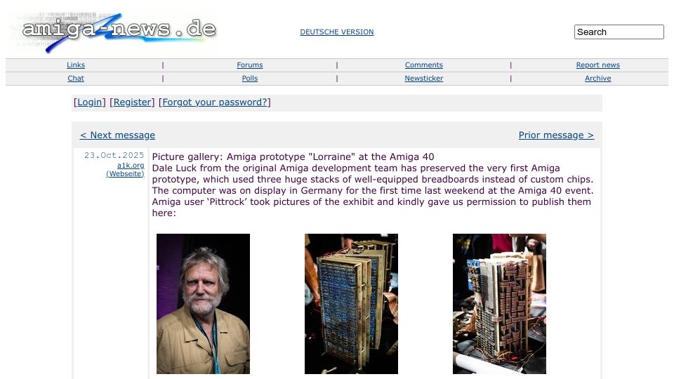 Screenshot of amiga-news.de: Picture gallery: Amiga prototype "Lorraine" at the Amiga 40 event