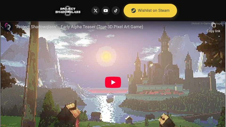 Screenshot of shadowglassgame.com: Project Shadowglass