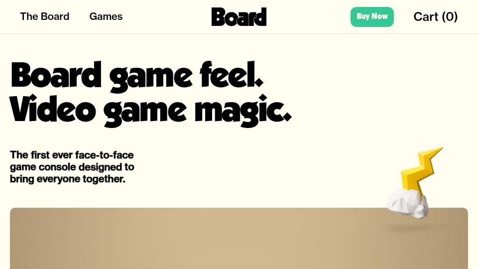 Screenshot of board.fun: Board: New game console recognizes physical pieces, with an open SDK