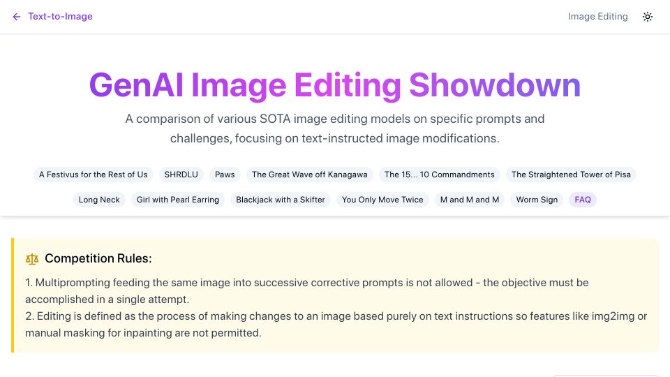 Screenshot of genai-showdown.specr.net: Generative AI Image Editing Showdown