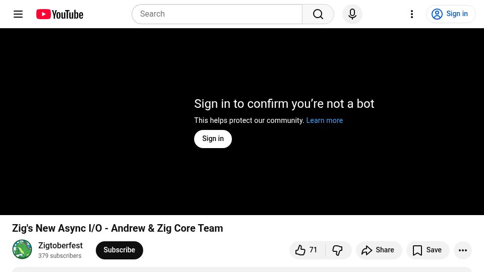 Screenshot of andrewkelley.me: Zig's New Async I/O