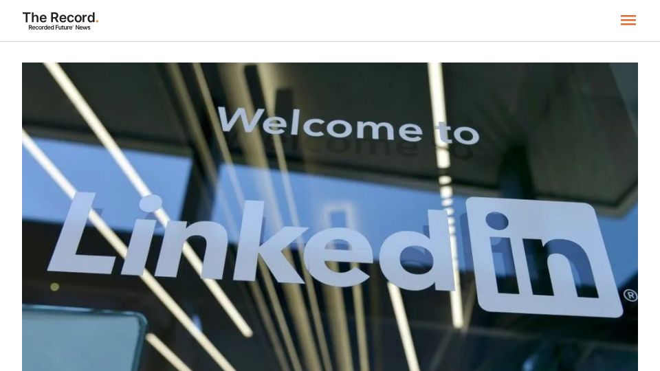 Screenshot of therecord.media: LinkedIn sues software company allegedly scraping data from profiles