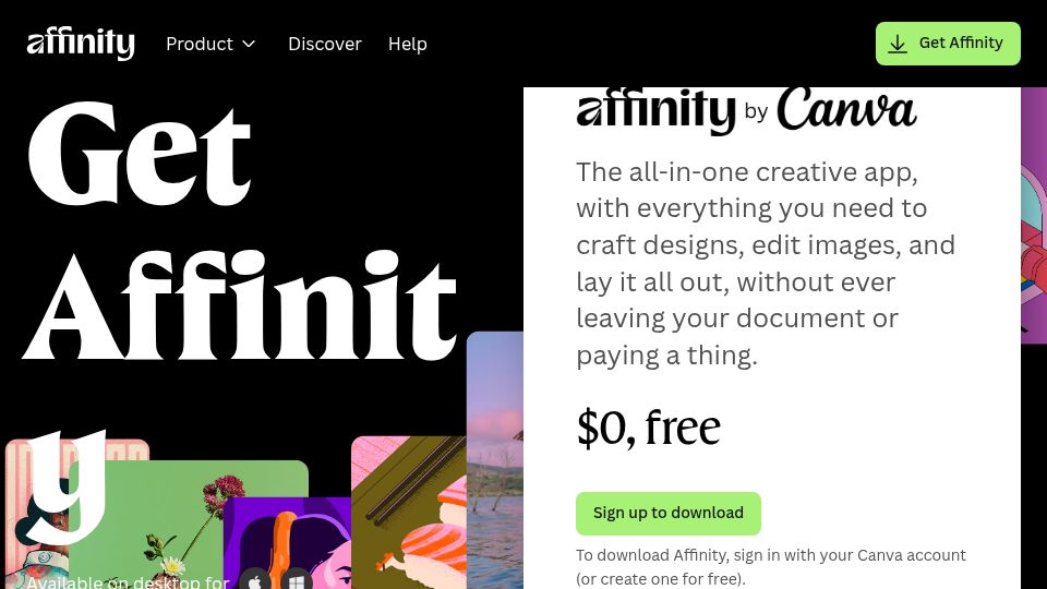 Screenshot of affinity.studio: Affinity Studio now free