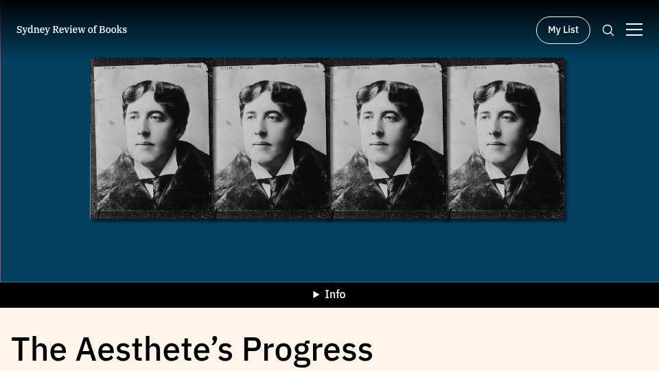 Screenshot of sydneyreviewofbooks.com: The Aesthete's Progress