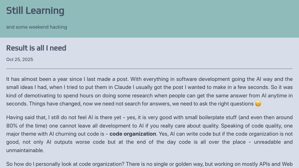 Screenshot of rockyj-blogs.web.app: Result is all I need