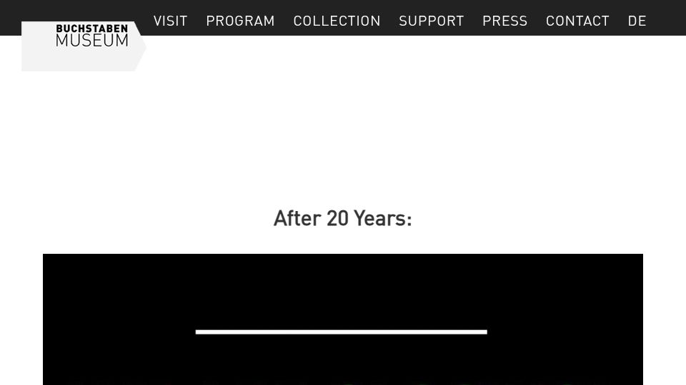 Screenshot of buchstabenmuseum.de: The Buchstabenmuseum Berlin is closing