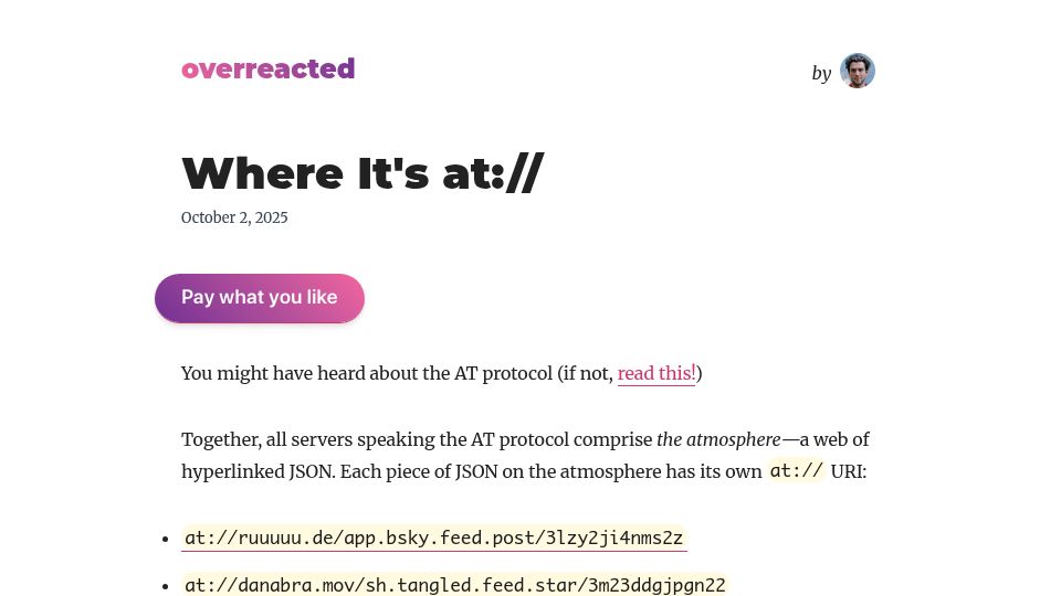 Screenshot of overreacted.io: Where it's at://