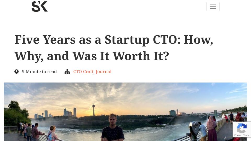 Screenshot of distinctplace.com: Five years as a startup CTO: How, why, and was it worth it? (2024)