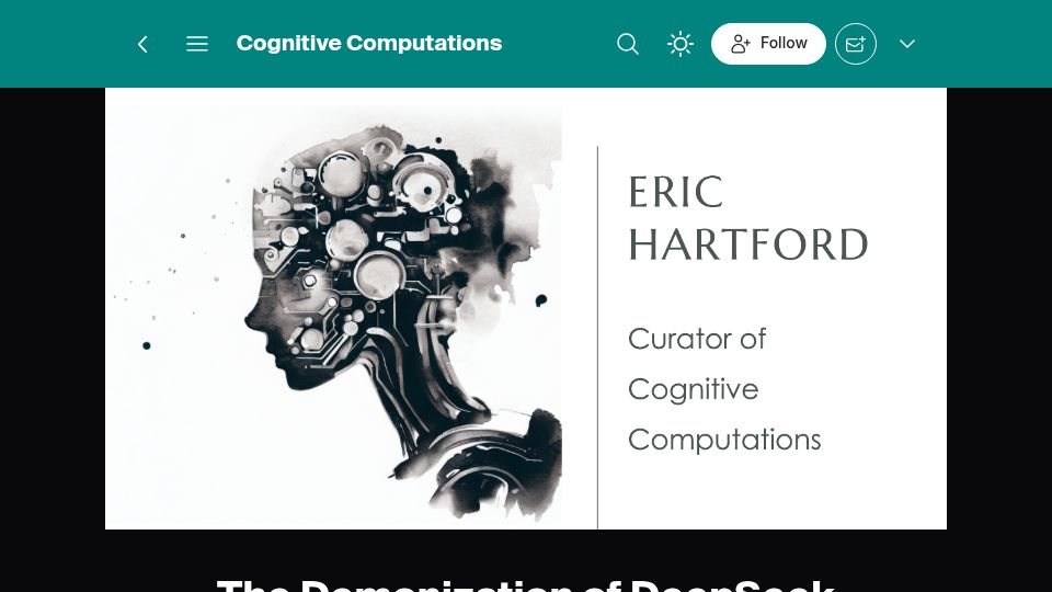 Screenshot of erichartford.com: NIST's DeepSeek "evaluation" is a hit piece
